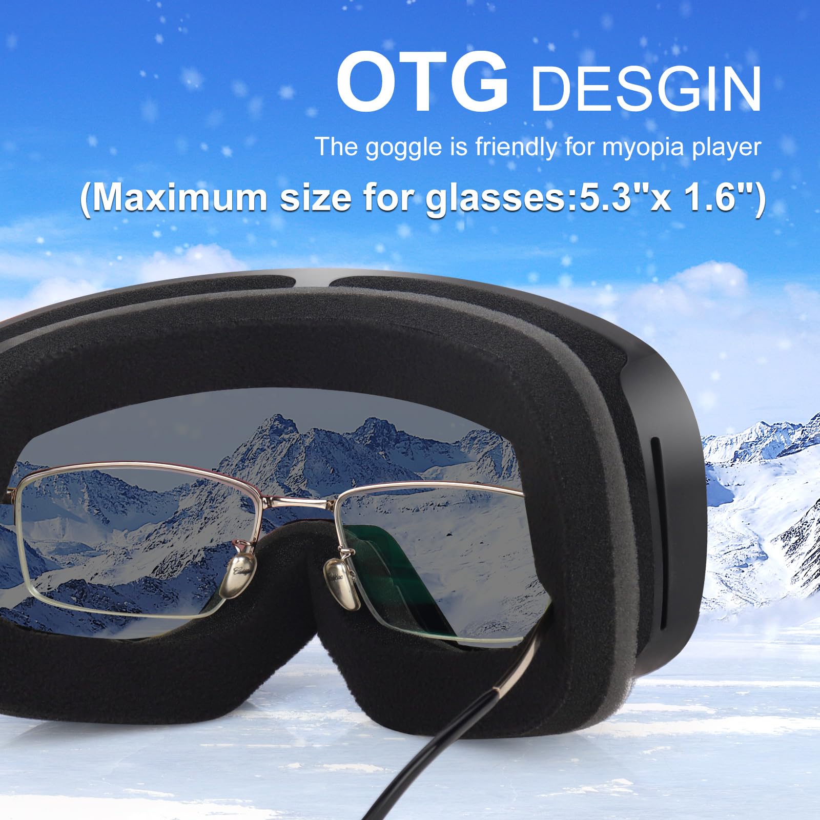 EXP VISION on skier in action showing glare reduction and peripheral clarity