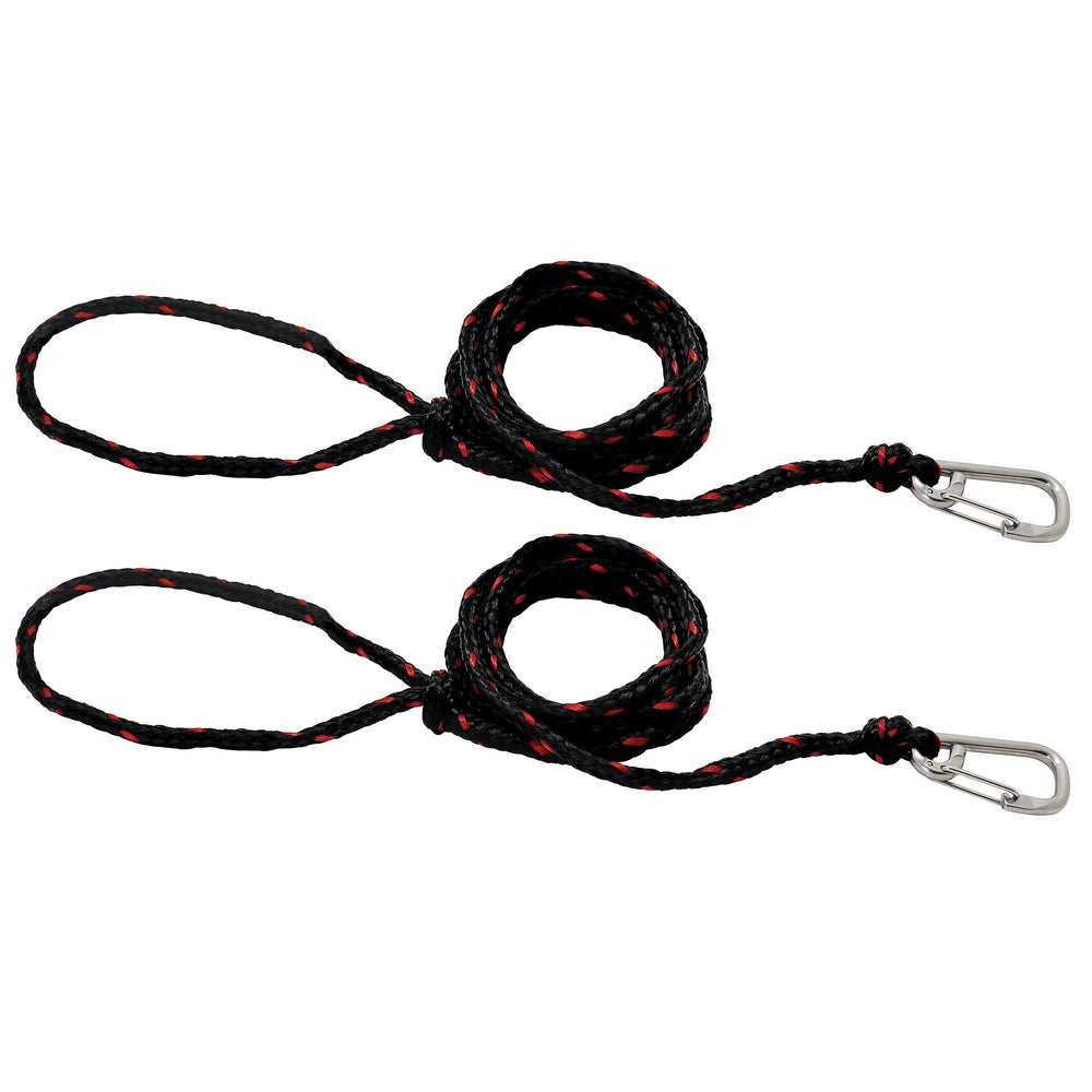 Extreme Max front packaging showing two 9-foot dock lines and stainless hooks, durable protection