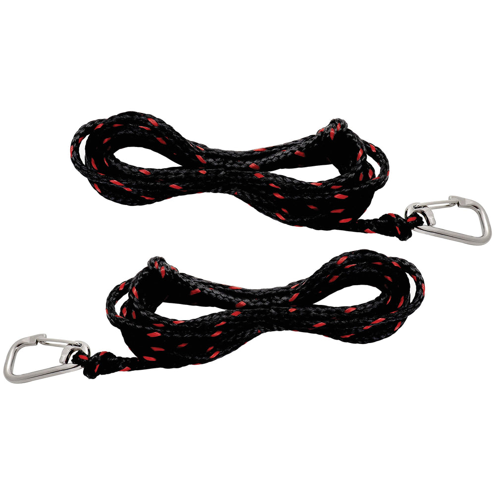 Extreme Max stainless snap hook close-up on dock line, corrosion-resistant benefit