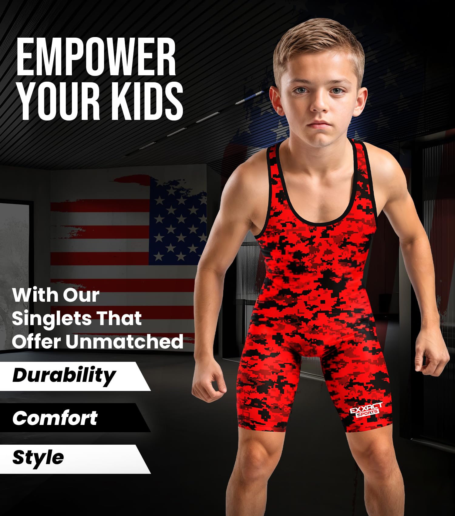 Exxact Sports close detail of non-slip thigh band keeping singlet secure