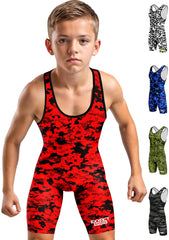 Exxact Sports front view of red camo singlet showing fit and design benefits