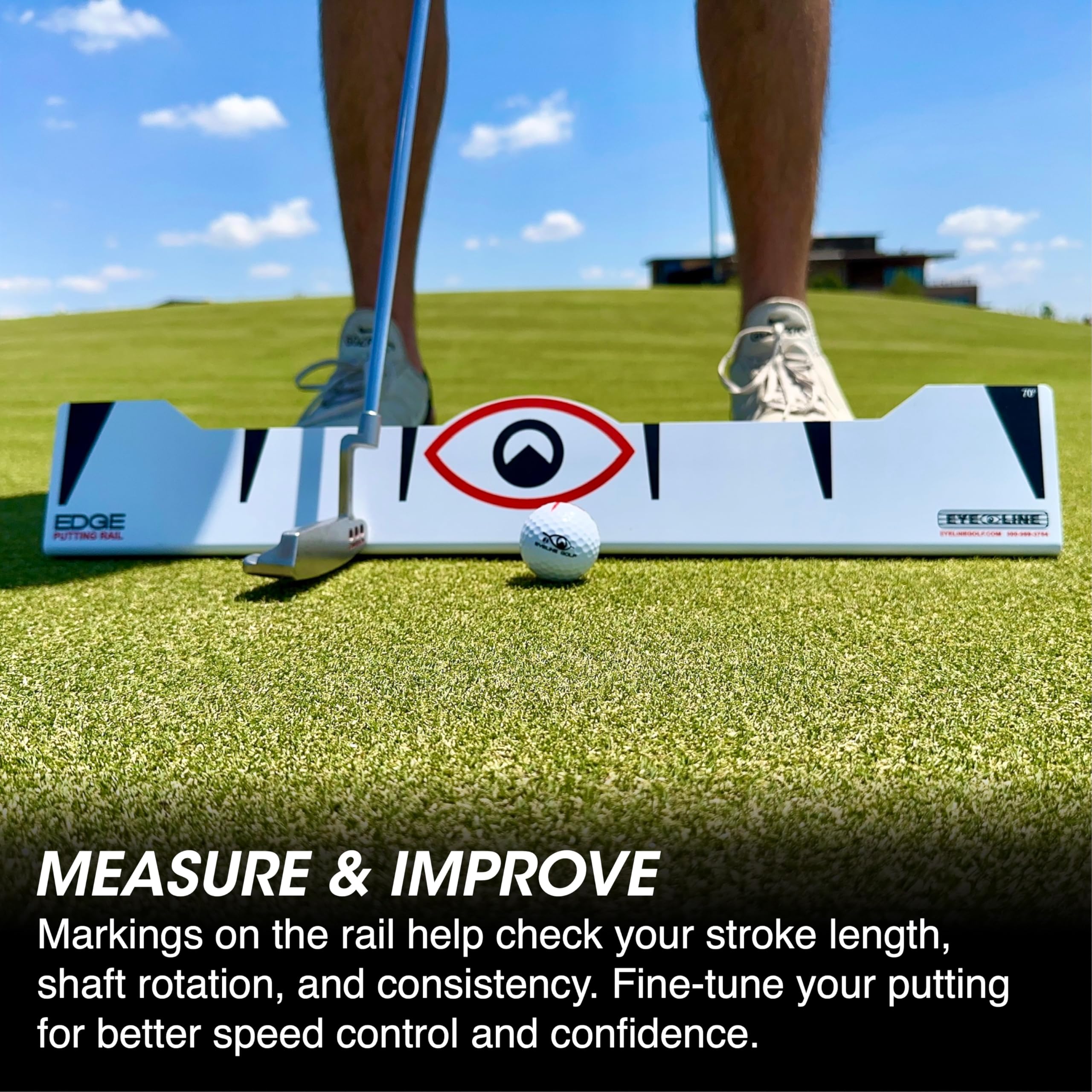 EyeLine Golf close-up mirror reflection highlighting eye position accuracy