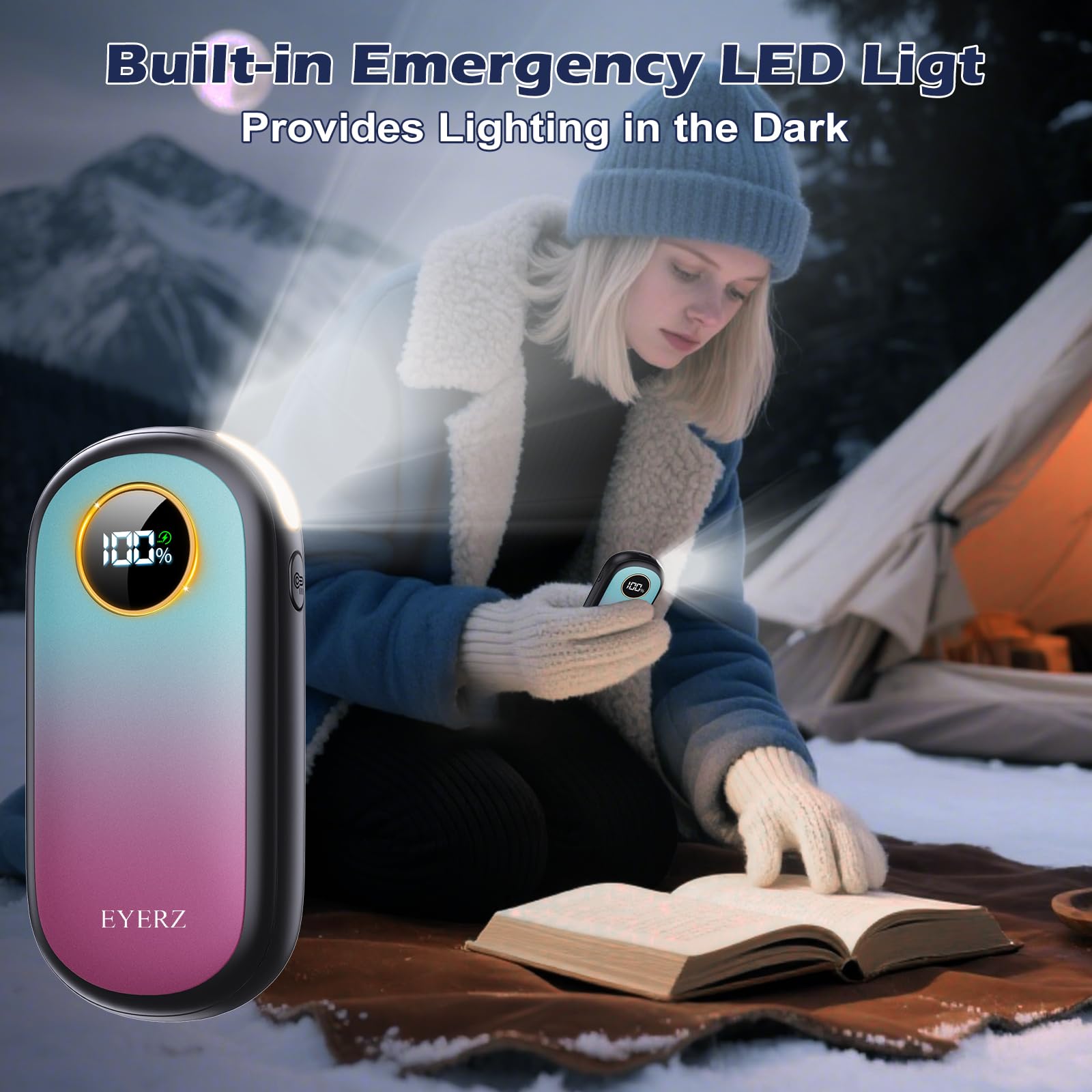 Built‑in flashlight on EYERZ illuminating path for emergency convenience
