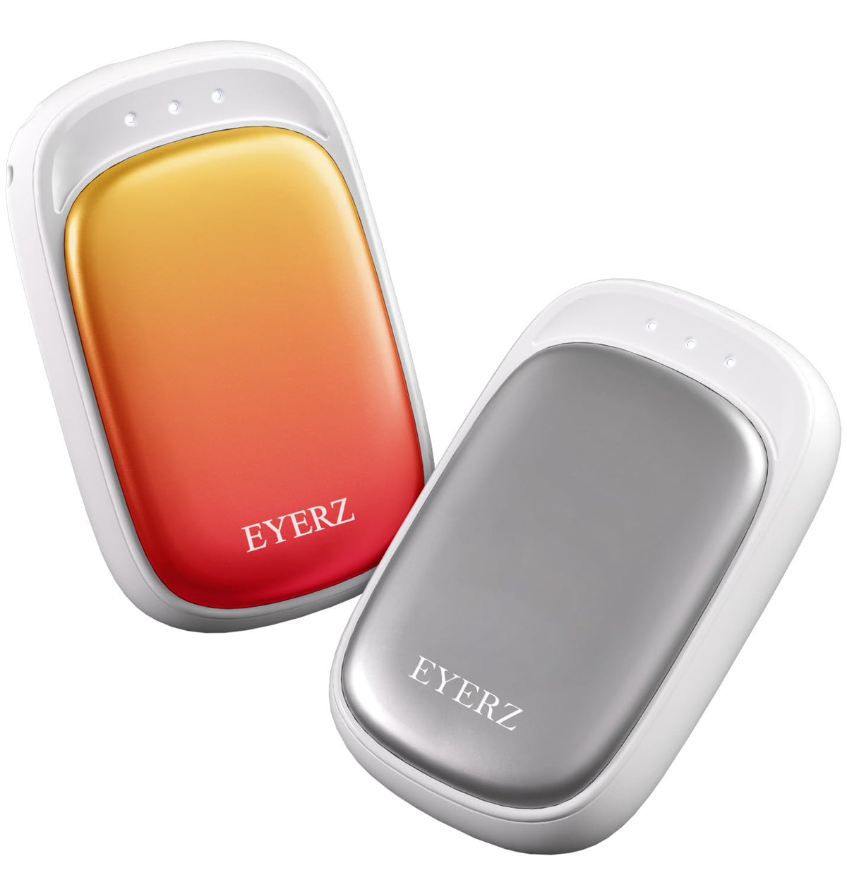EYERZ front packaging showing two colorful hand warmers and branding, gift-ready benefits