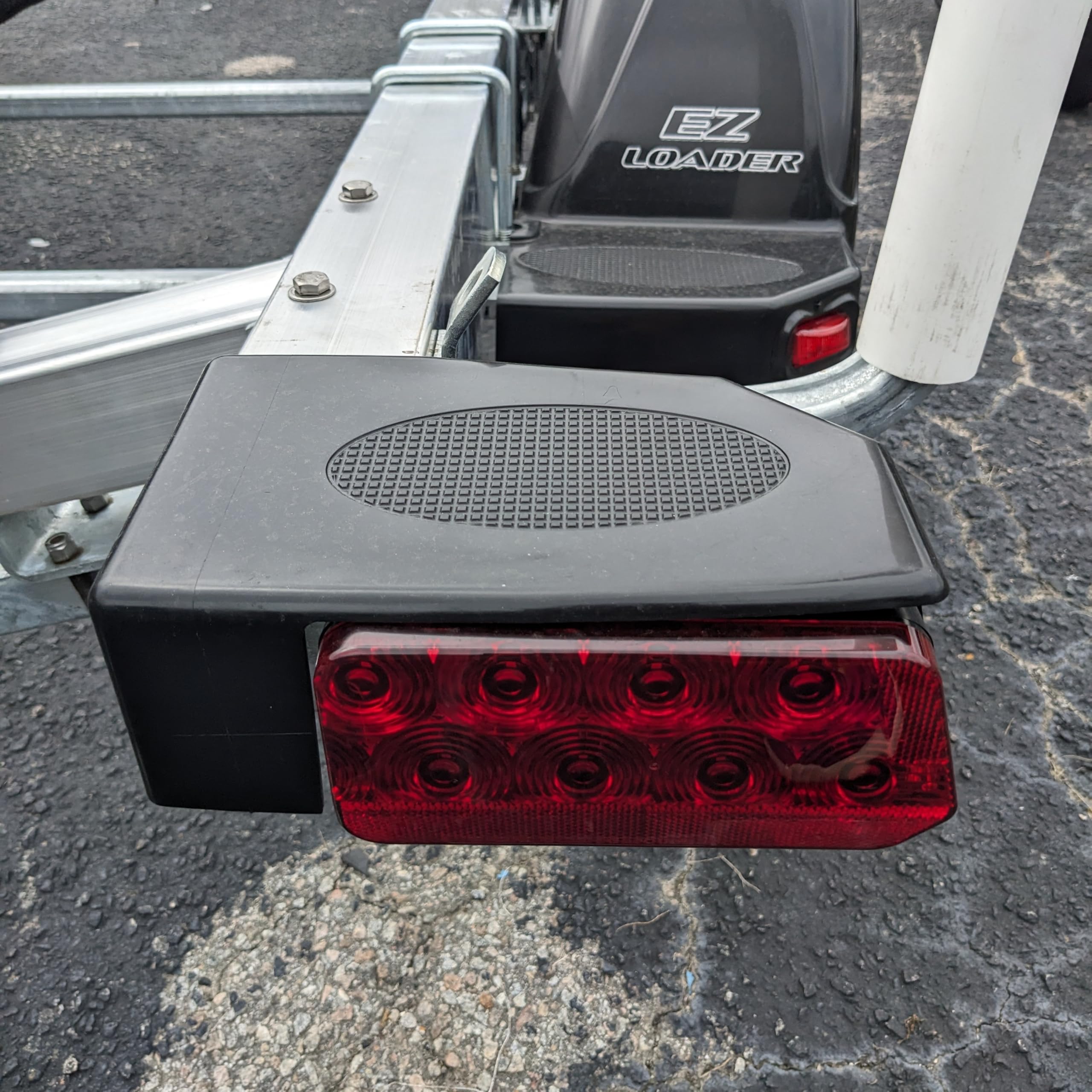 EZ Loader close-up of taillight lens and seal highlighting waterproof durability