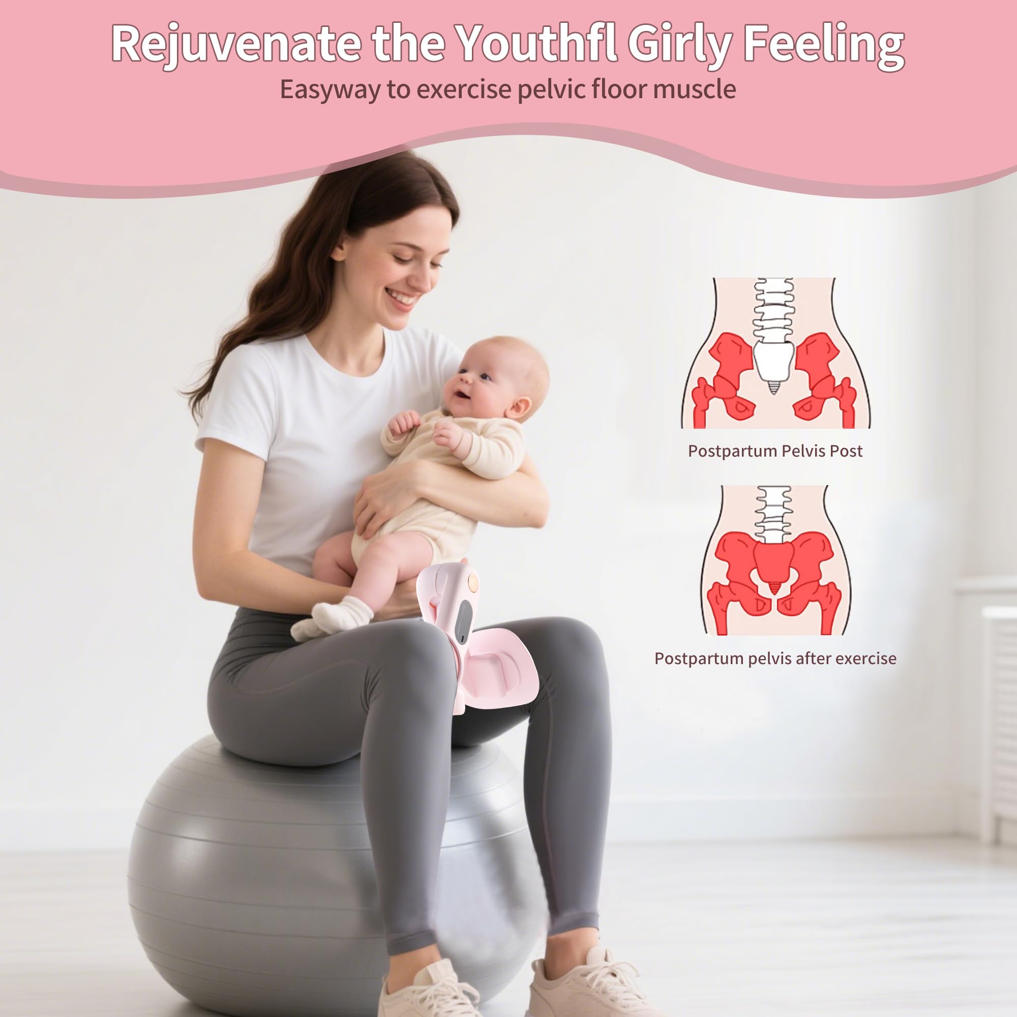 FAITIO in-use image of a woman doing thigh squeezes for toning