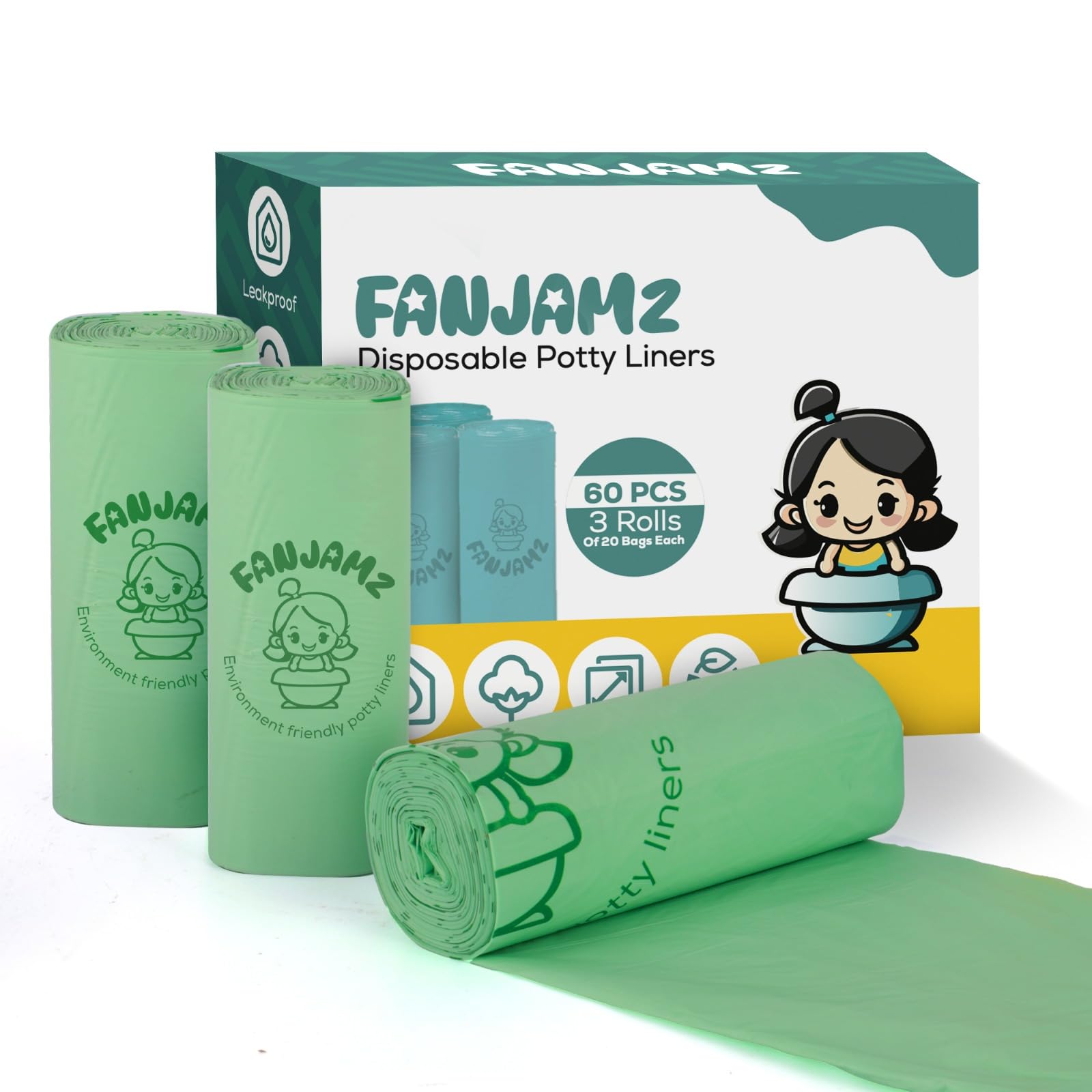 Fanjamz front packaging showing 60-count pack and compatibility benefits