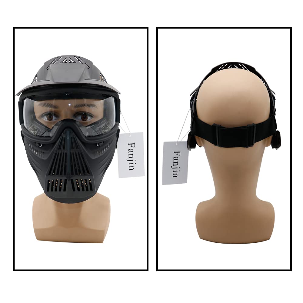 Fanjin mask next to hand for size comparison and portable convenience