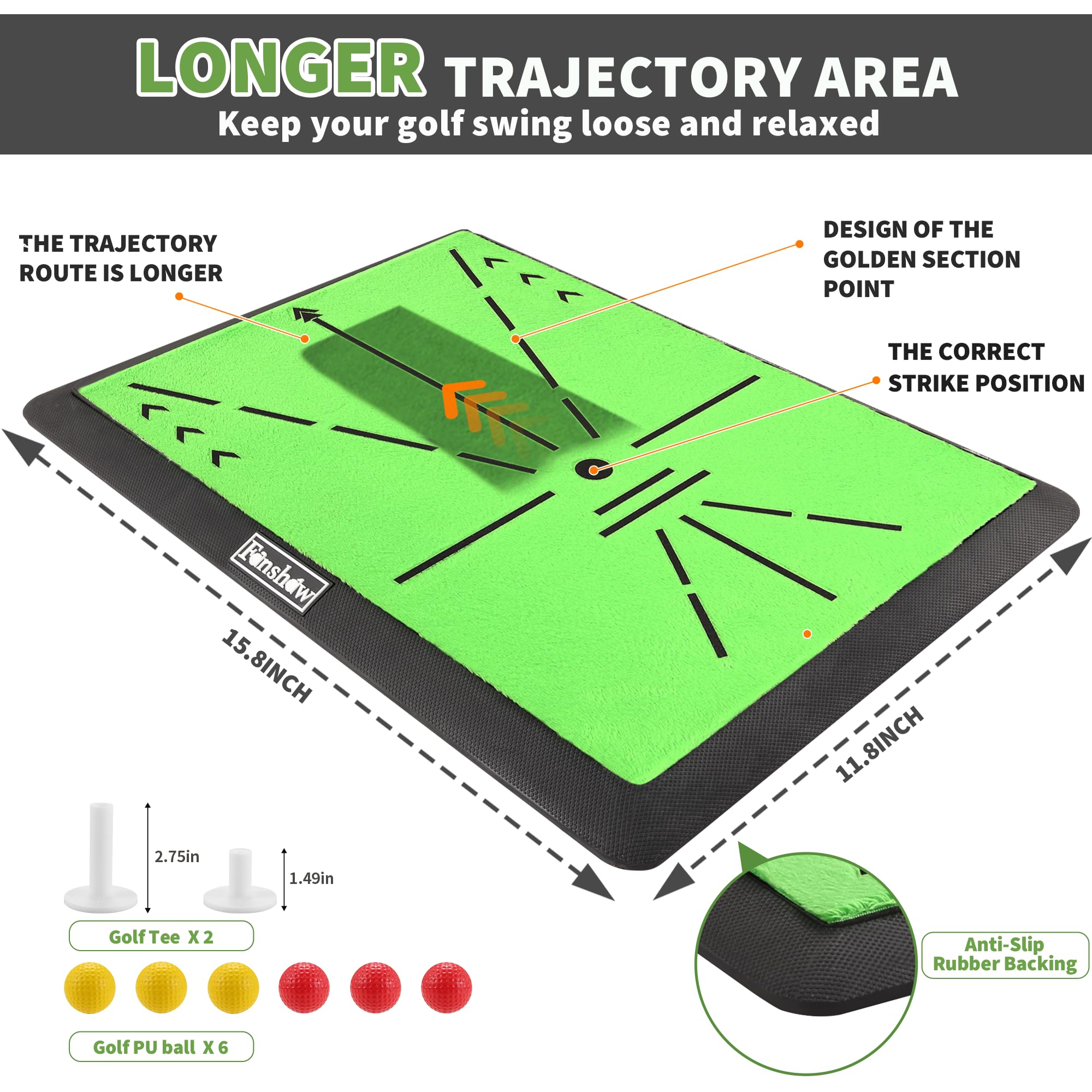 Fanshaw divot board detail highlighting trajectory feedback to improve swing path