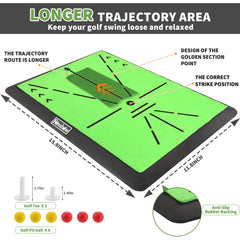 Fanshaw divot board detail highlighting trajectory feedback to improve swing path
