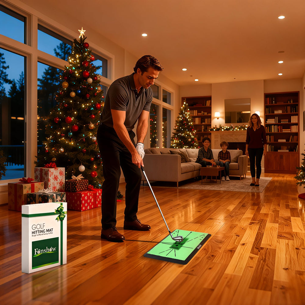 Fanshaw scale comparison next to golf club showing compact dimensions and portability