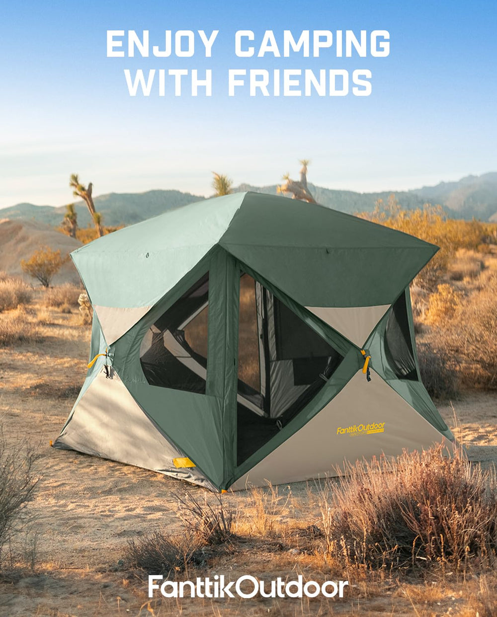 FanttikOutdoor rainfly installed showing all-weather protection benefit