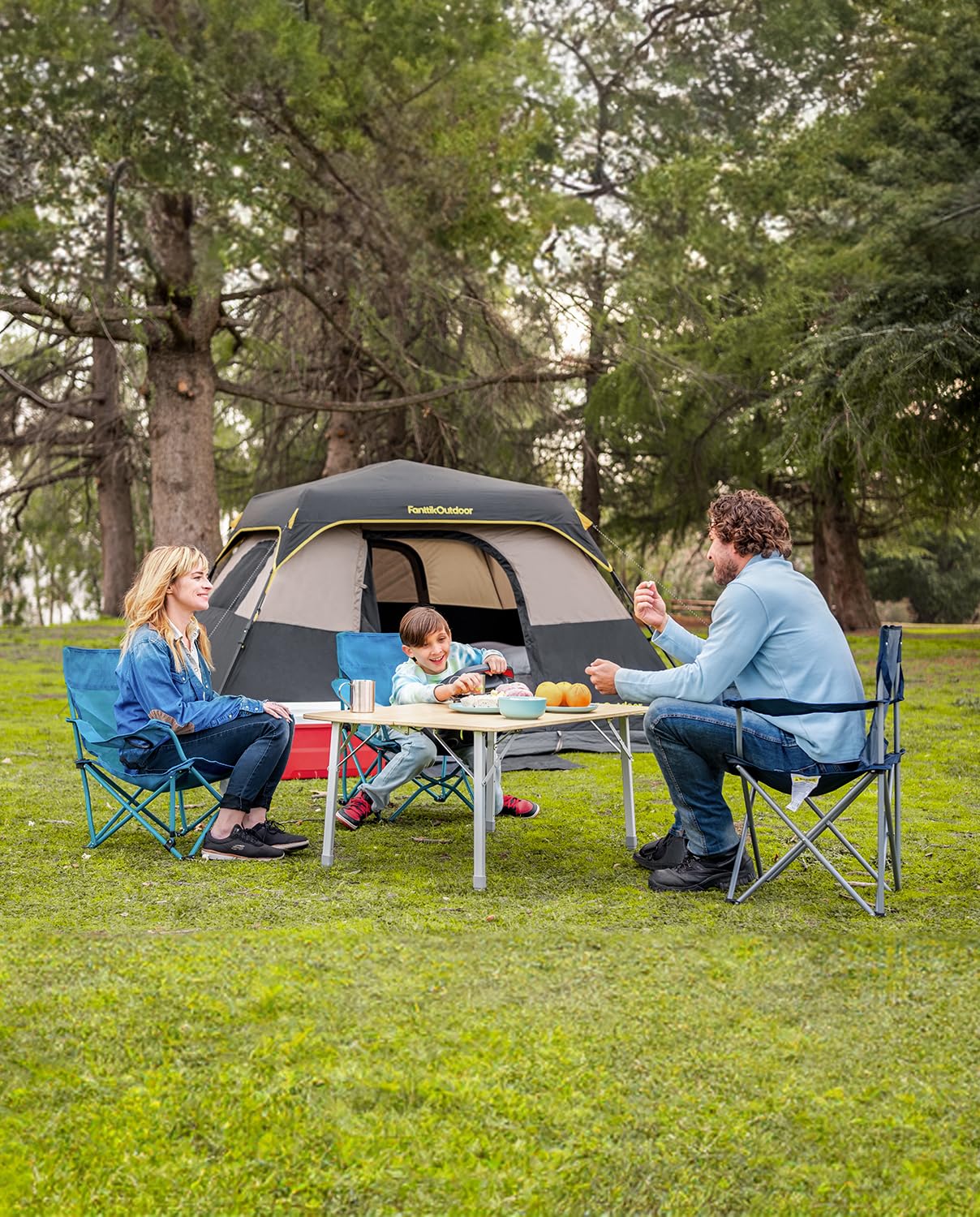 FanttikOutdoor queen mattress inside tent illustrating sleep setup benefit