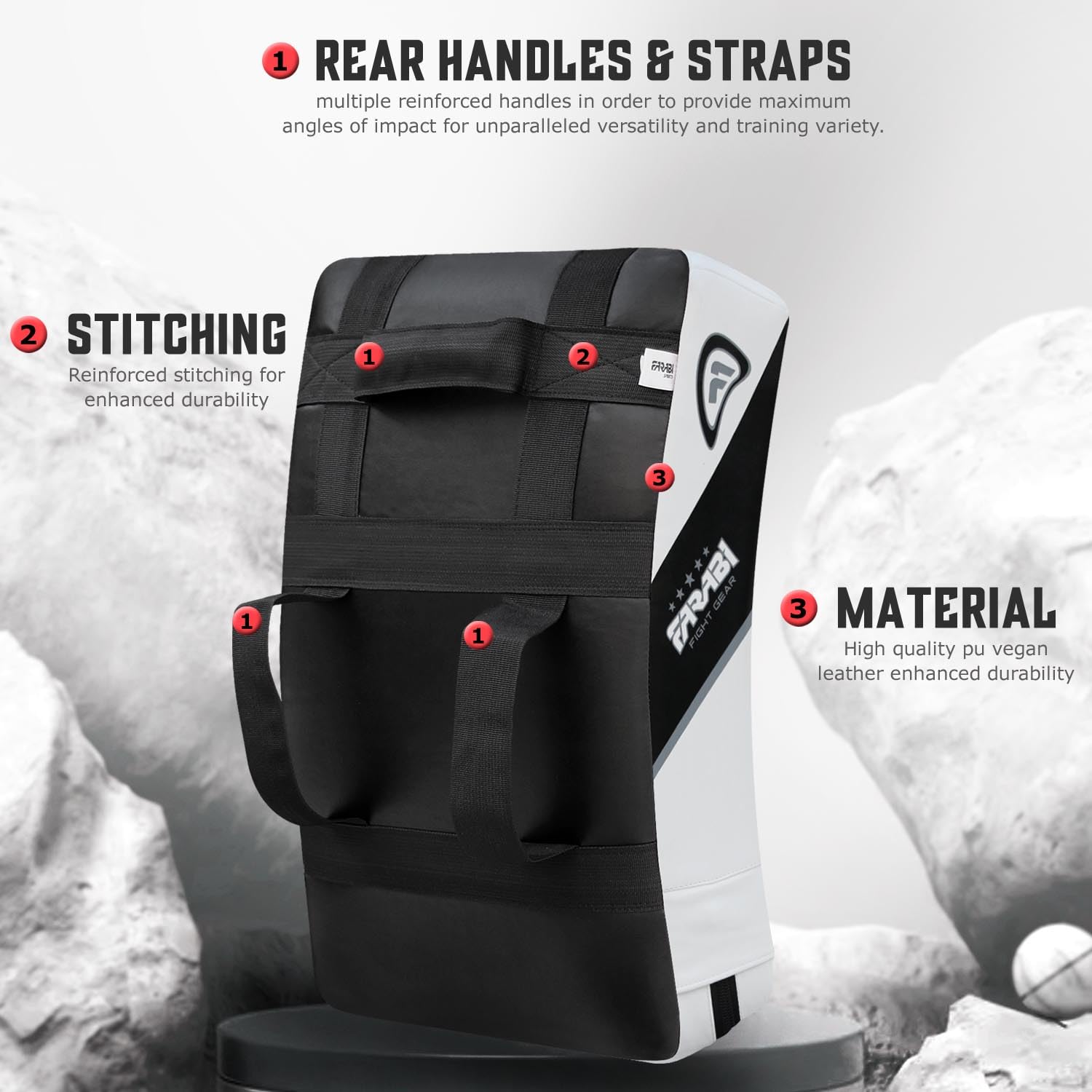 Farabi Sports handle and strap detail showing reinforced grip for stable power control
