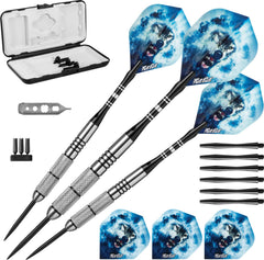 Fat Cat Predator front view showing complete 23g dart set and case for organized storage