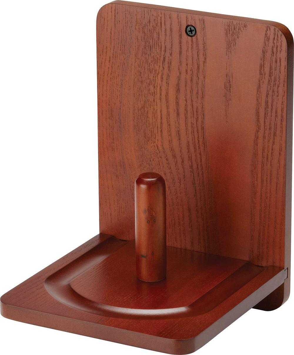 Fat Cat cone chalk holder front view showing mahogany finish and space-saving benefit