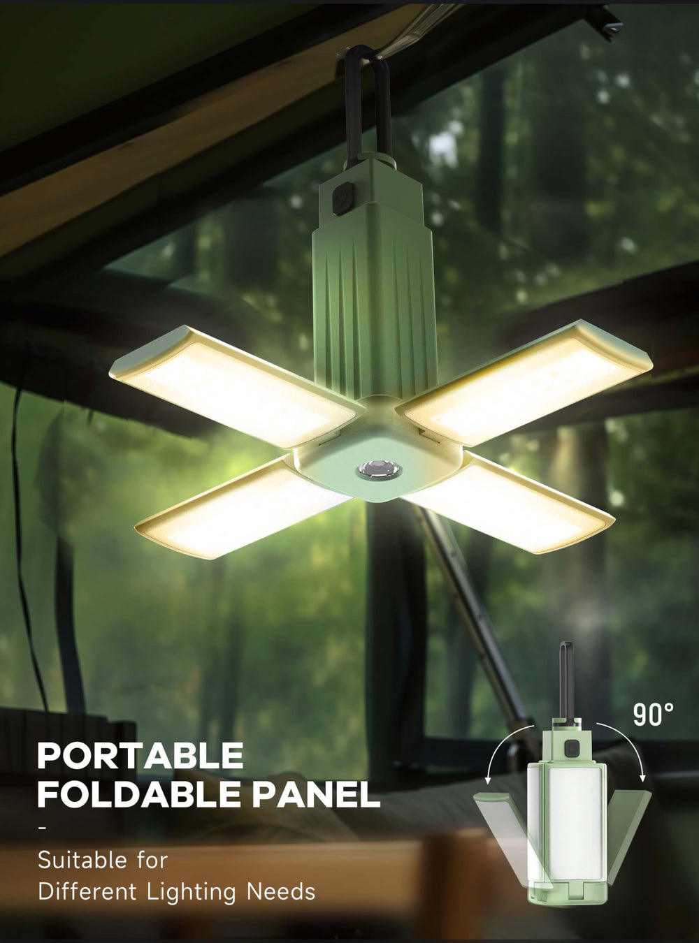 Favorbrite compact folded lantern demonstrating portable size ideal for backpacks and storage