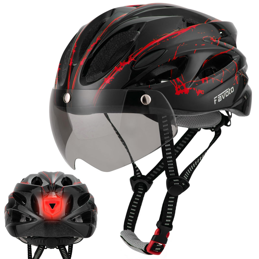 Favoto front view of red helmet showing aerodynamic vents and sleek profile for comfort