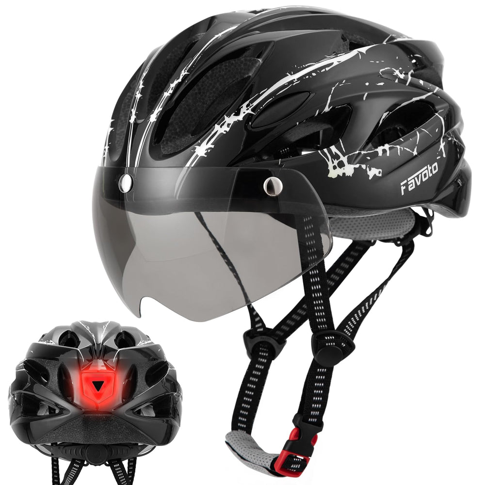 Favoto helmet front view showing visor and shell for sun protection