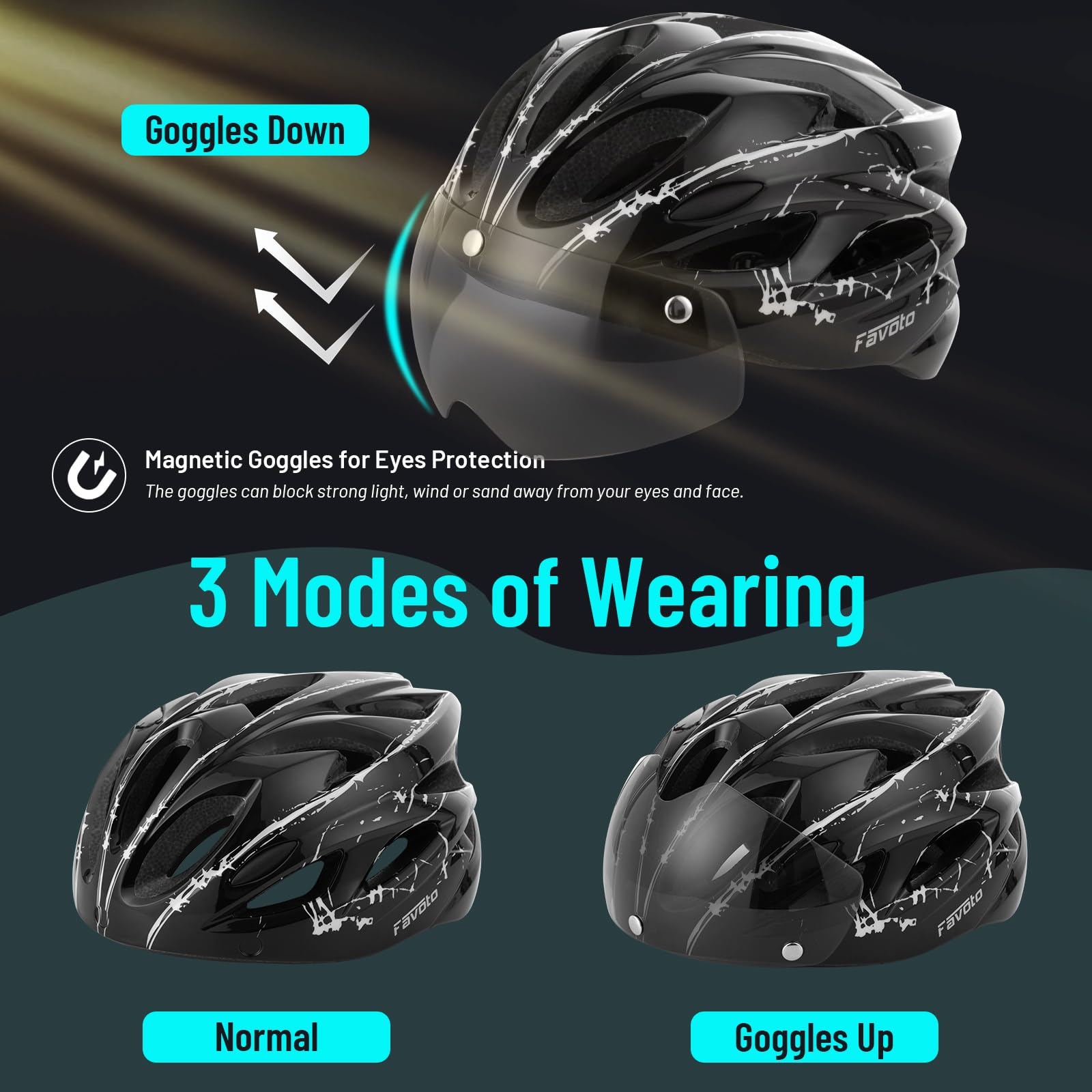 Favoto magnetic visor closeup demonstrating quick detach benefit