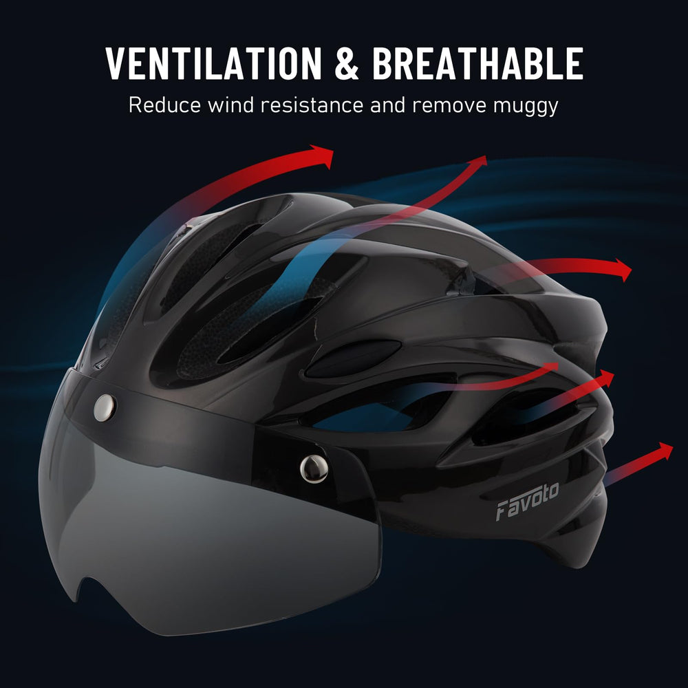 Favoto side profile emphasizing vents and aerodynamic comfort benefits