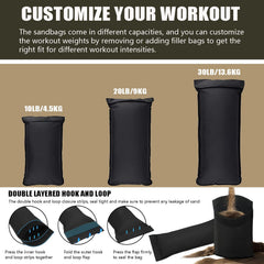 Favuit three inner bags displayed to show adjustable weight customization benefit