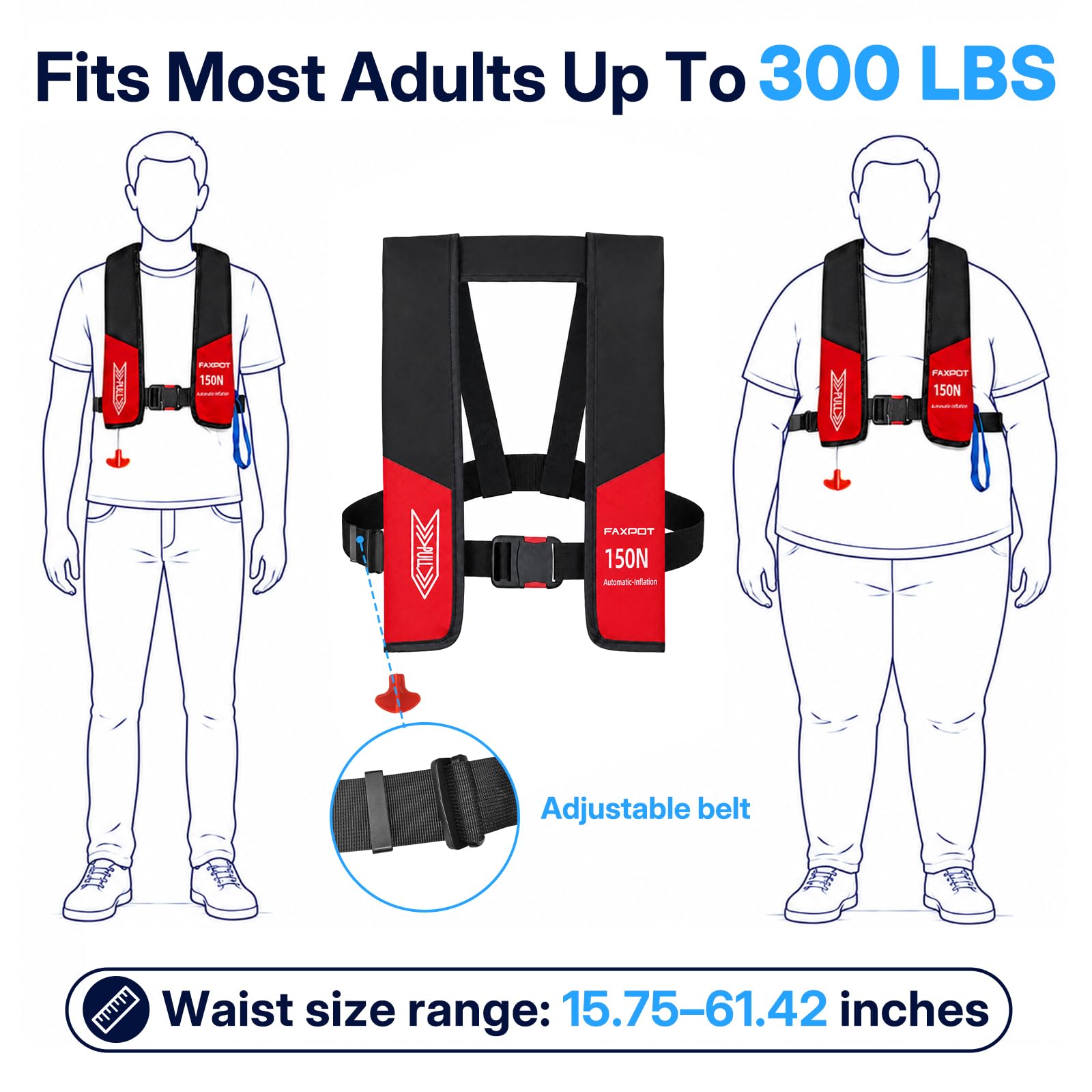 Faxpot whistle and wide reflective strips for louder, more visible rescues