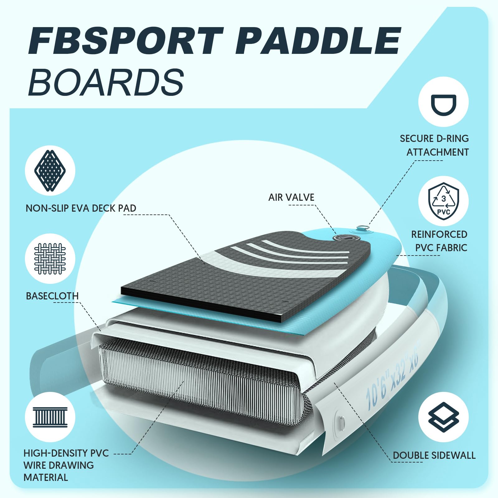 FBSPORT accessory kit with paddle pump leash and bag for instant readiness