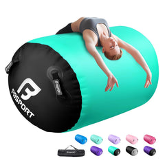 FBSPORT air roller front view showing green black barrel and stable support