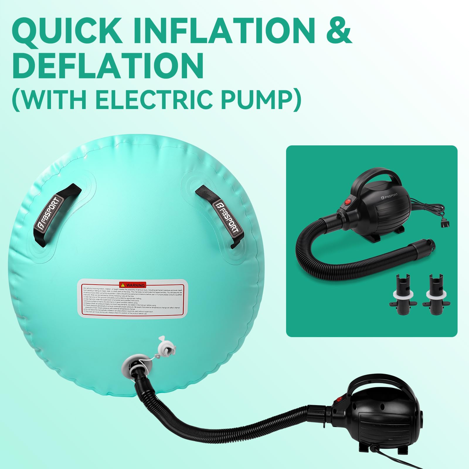 FBSPORT size comparison with person illustrating scale and portability benefits