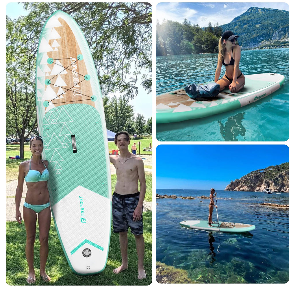 FBSPORT in-use on calm lake with paddler demonstrating stability and easy touring