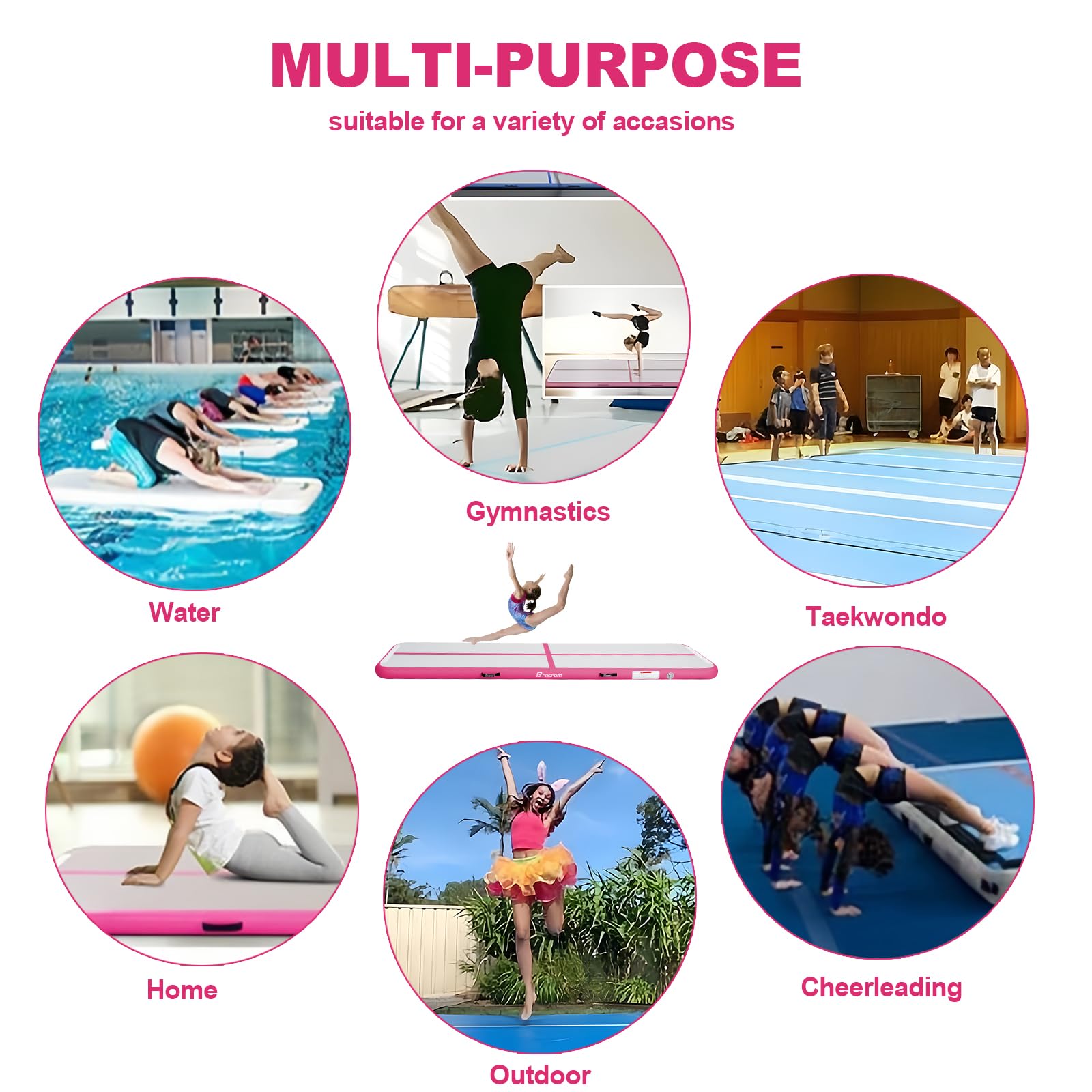 FBSPORT folded mat in storage bag showing compact packing benefit and easy portability