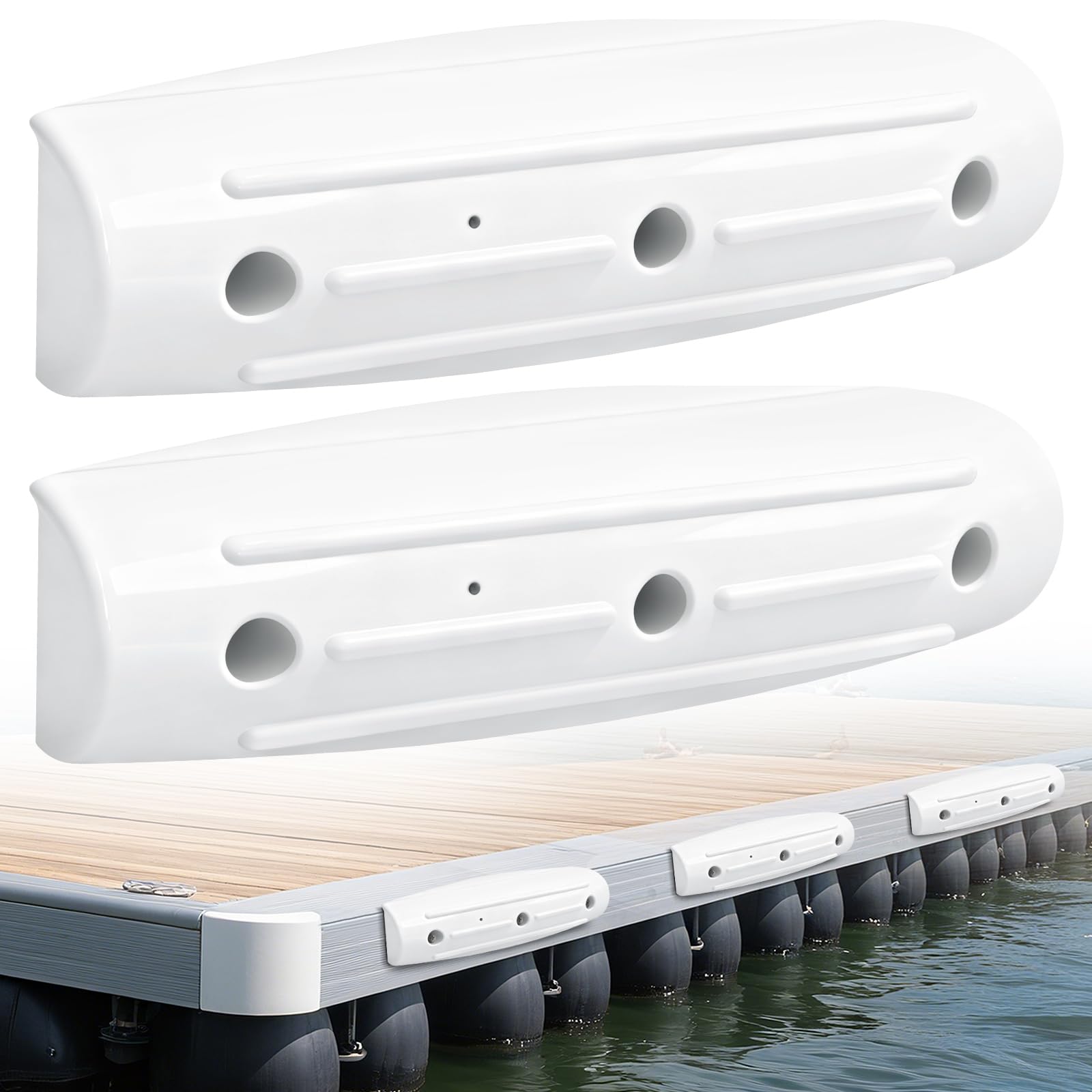 FBULWSEC front view of dock bumper showing full 17-inch profile and protection