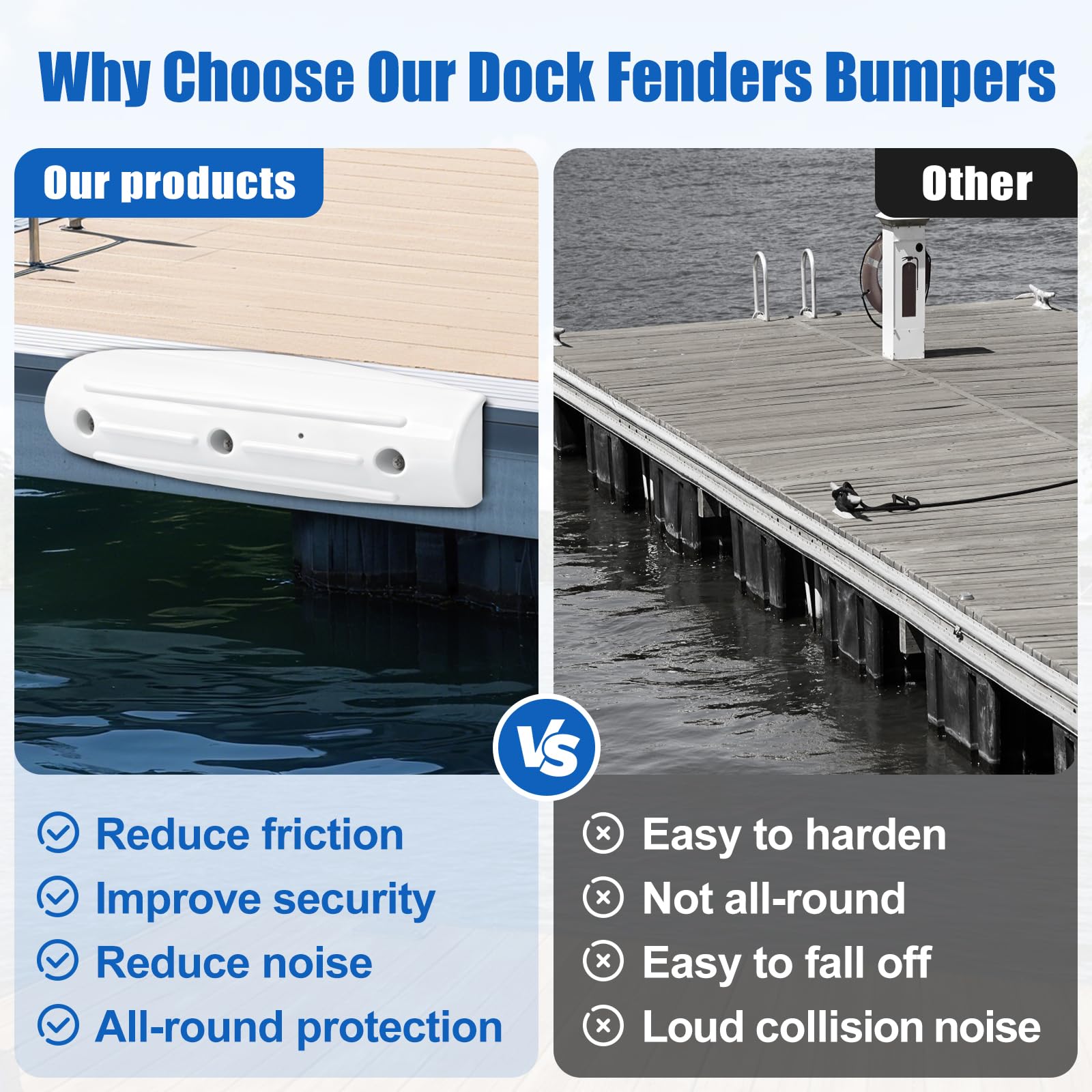 FBULWSEC lifestyle image of boat docking with bumper cushioning contact
