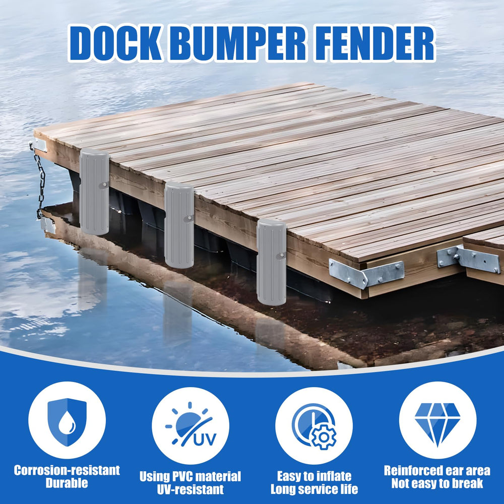 FBULWSEC dock bumpers installed at marina showing tidy professional finish