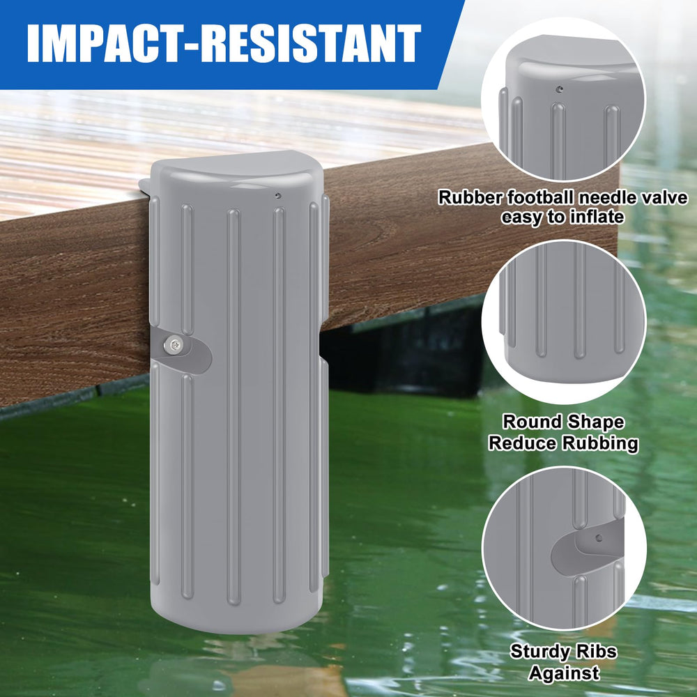 FBULWSEC dock bumper mounted on dock illustrating easy secure installation