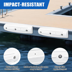 FBULWSEC bumper mounted on dock edge protecting boat hull from impact