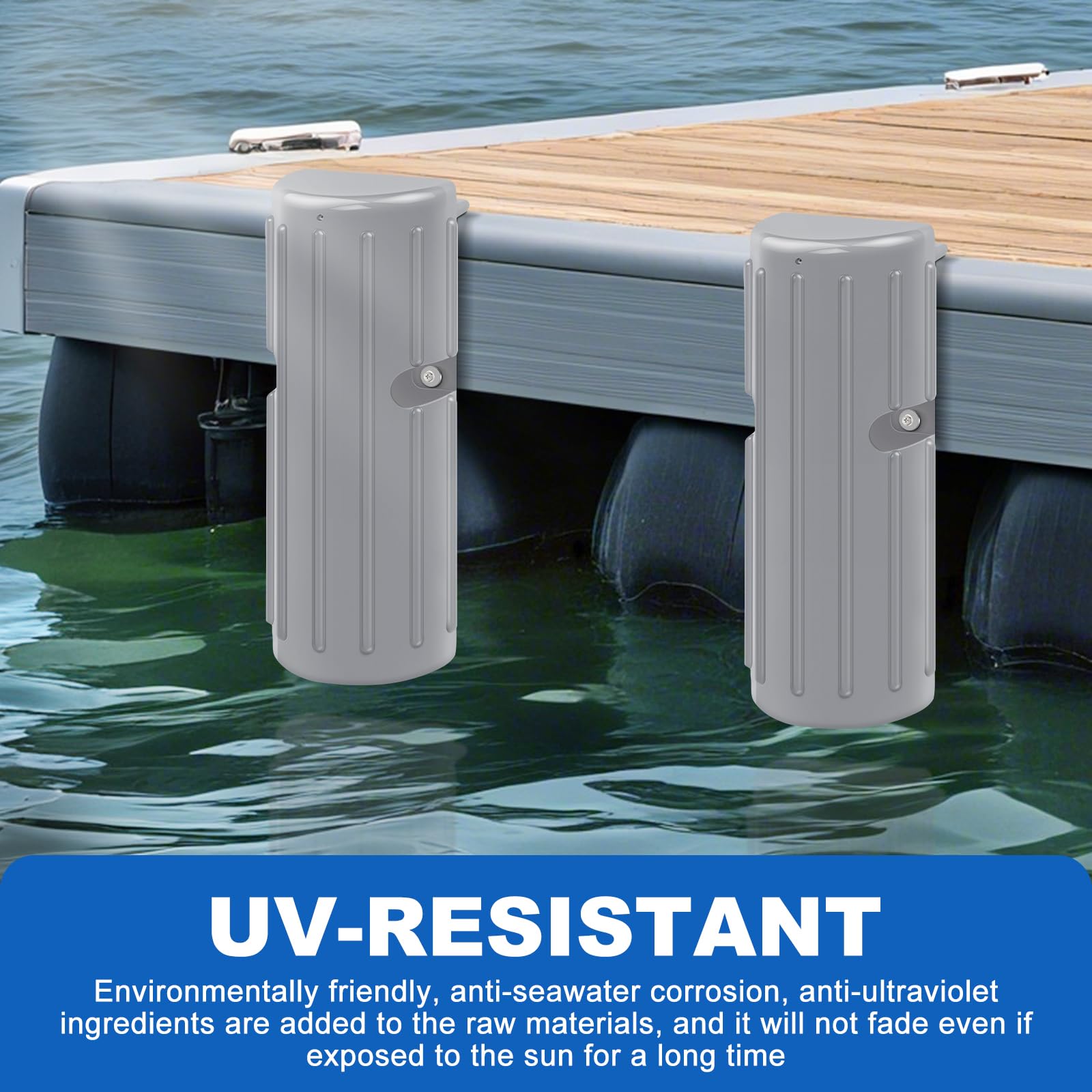 FBULWSEC dock bumper next to ruler showing 16 inch length for fit clarity