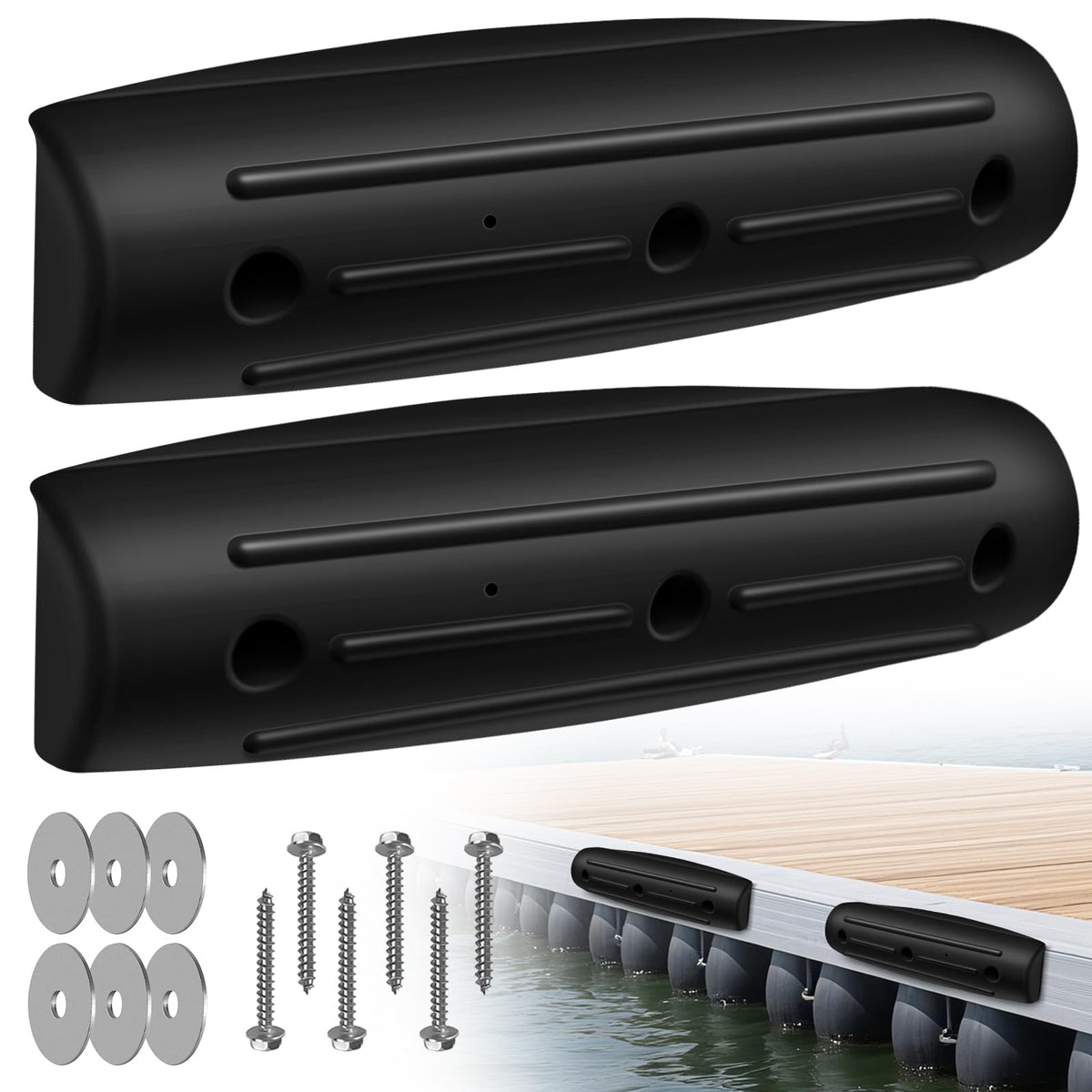 FBULWSEC front view showing full 17-inch bumper protecting dock edge