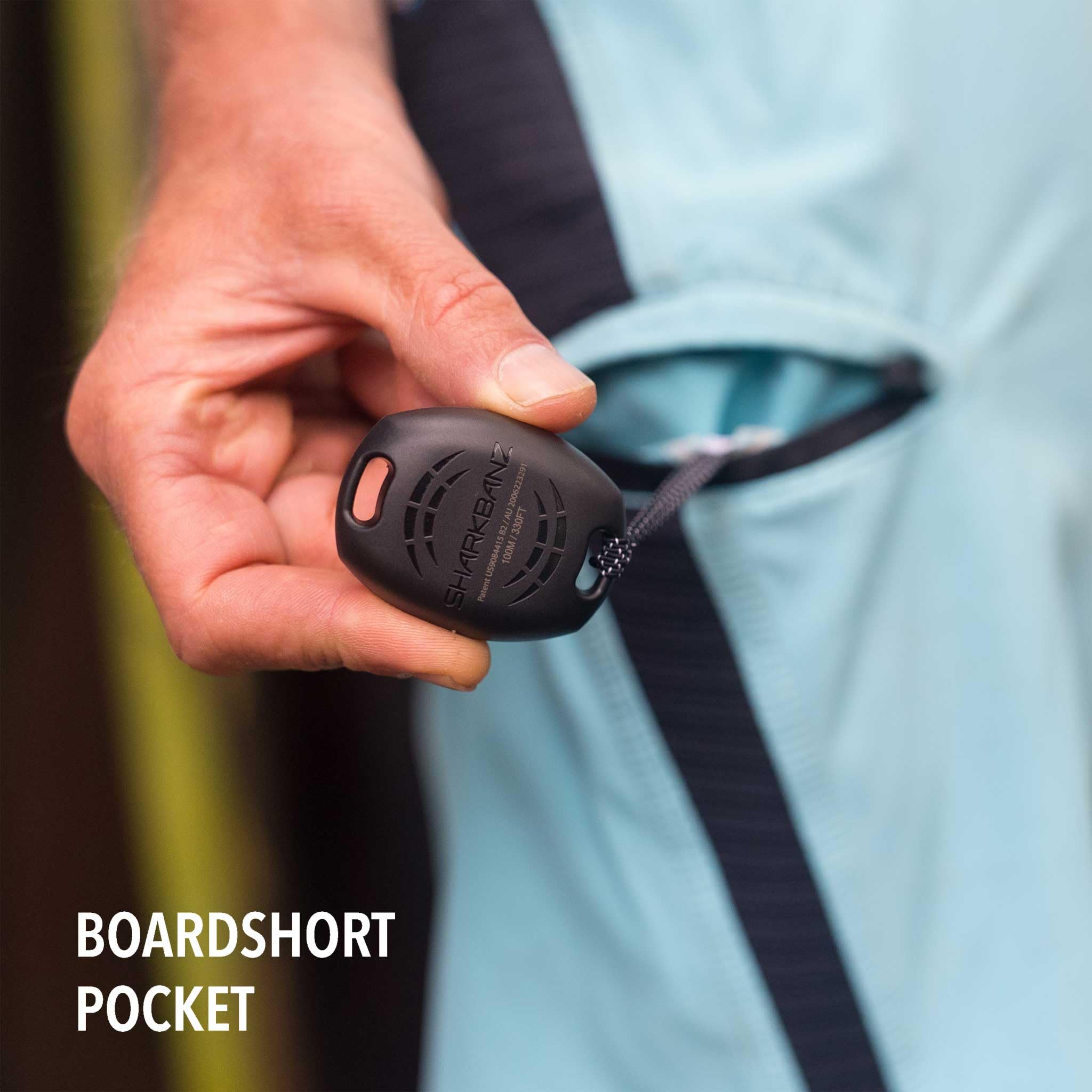FCS x SHARKBANZ next to tape measure showing lightweight size benefit