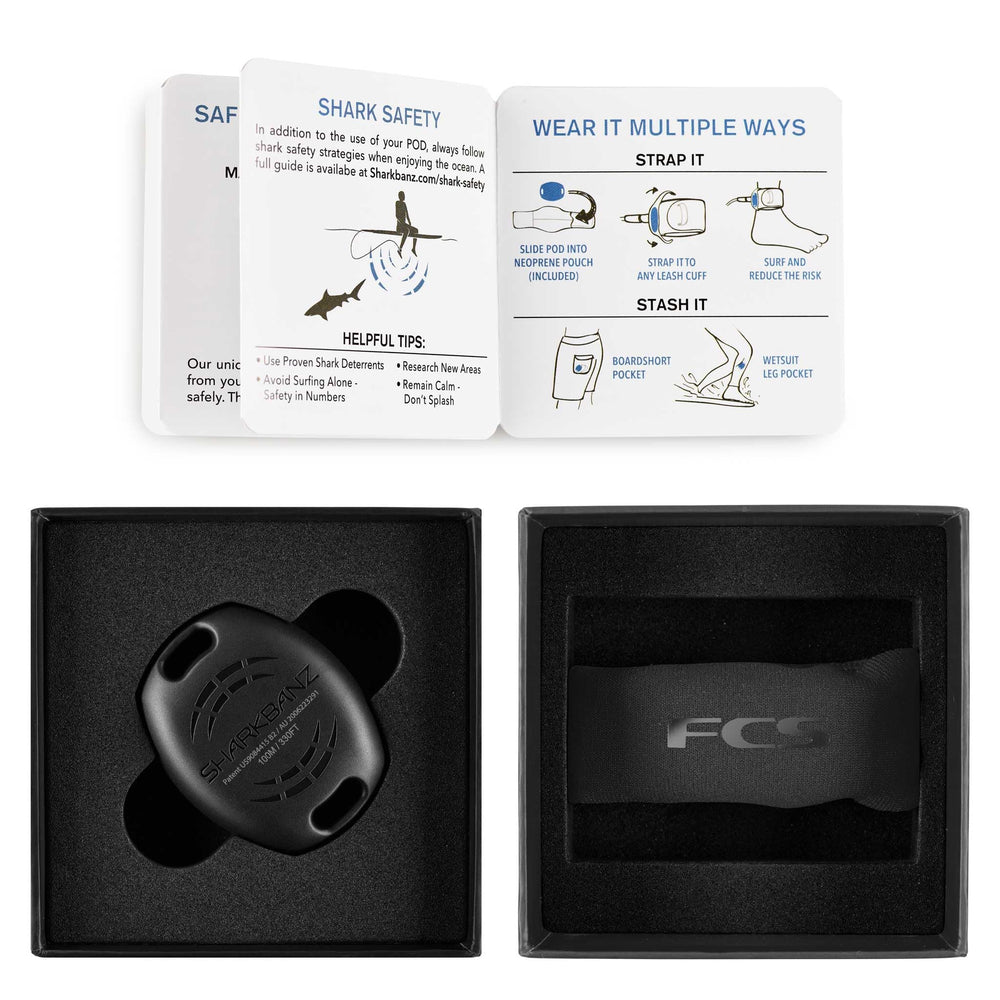 FCS x SHARKBANZ with shielded box illustrating safe travel and storage benefit