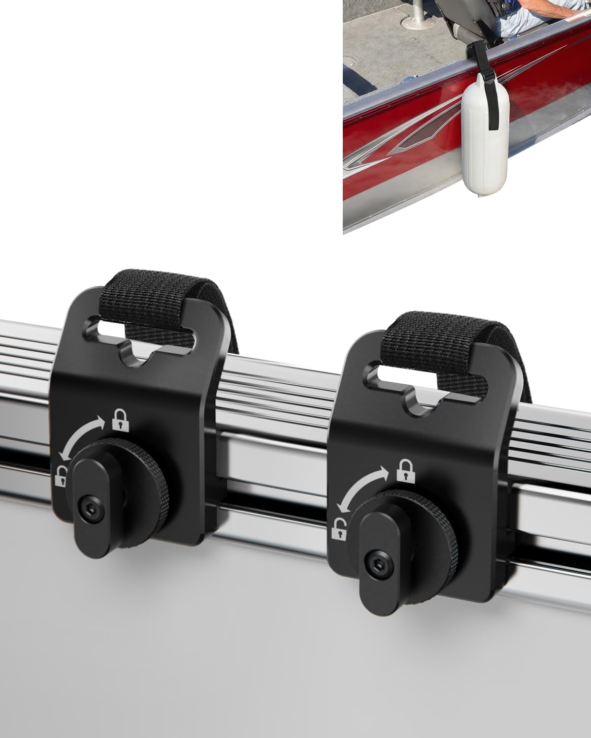 FEATCH front view of fender hanger showing compact design and easy fit