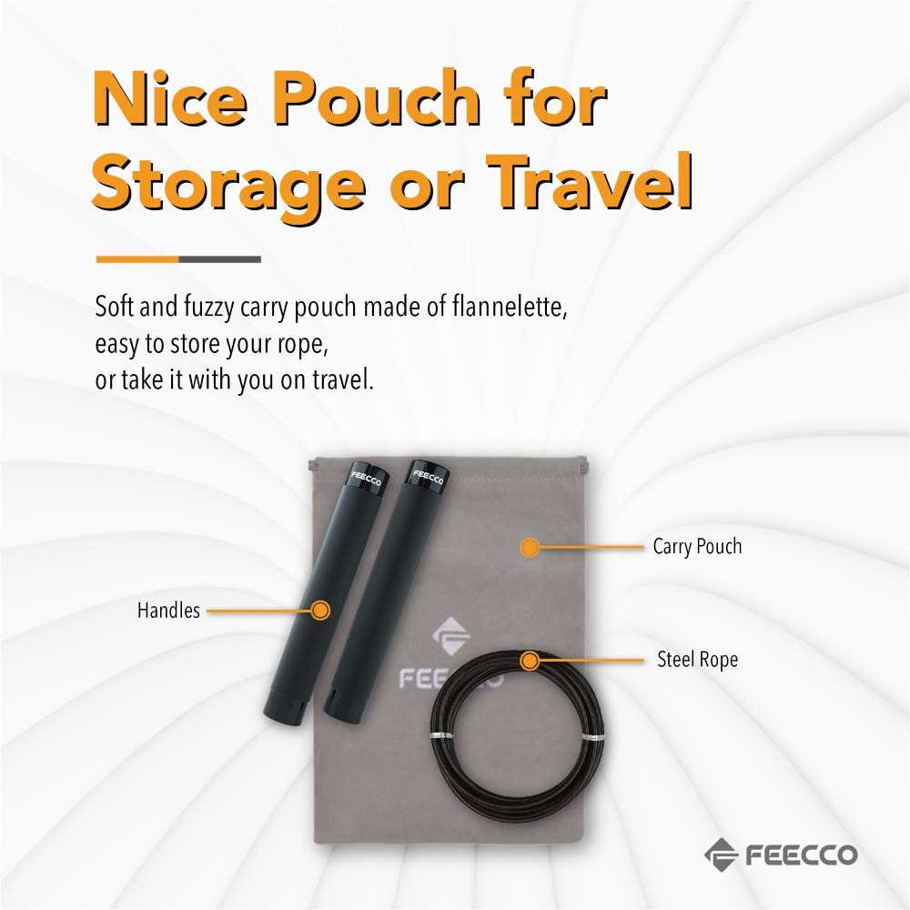 FEECCO FITNESS soft carry bag holding rope, convenient travel and storage benefit