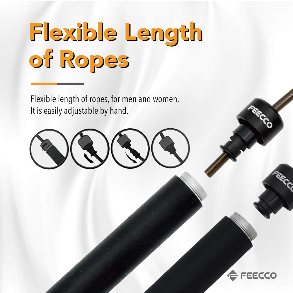 FEECCO FITNESS athlete using rope in mid-jump, smooth bearing-driven rotation benefit