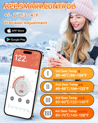 FeeMeFee removable 6000mAh batteries and retail box highlighting long runtime