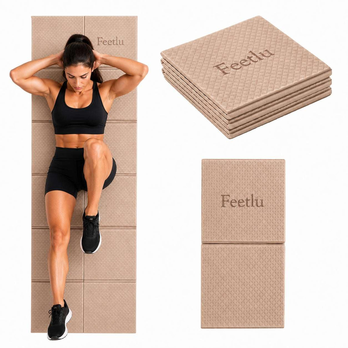 Feetlu front view of wheat mat showing full surface and dimensions for stable practice