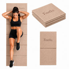 Feetlu front view of wheat mat showing full surface and dimensions for stable practice