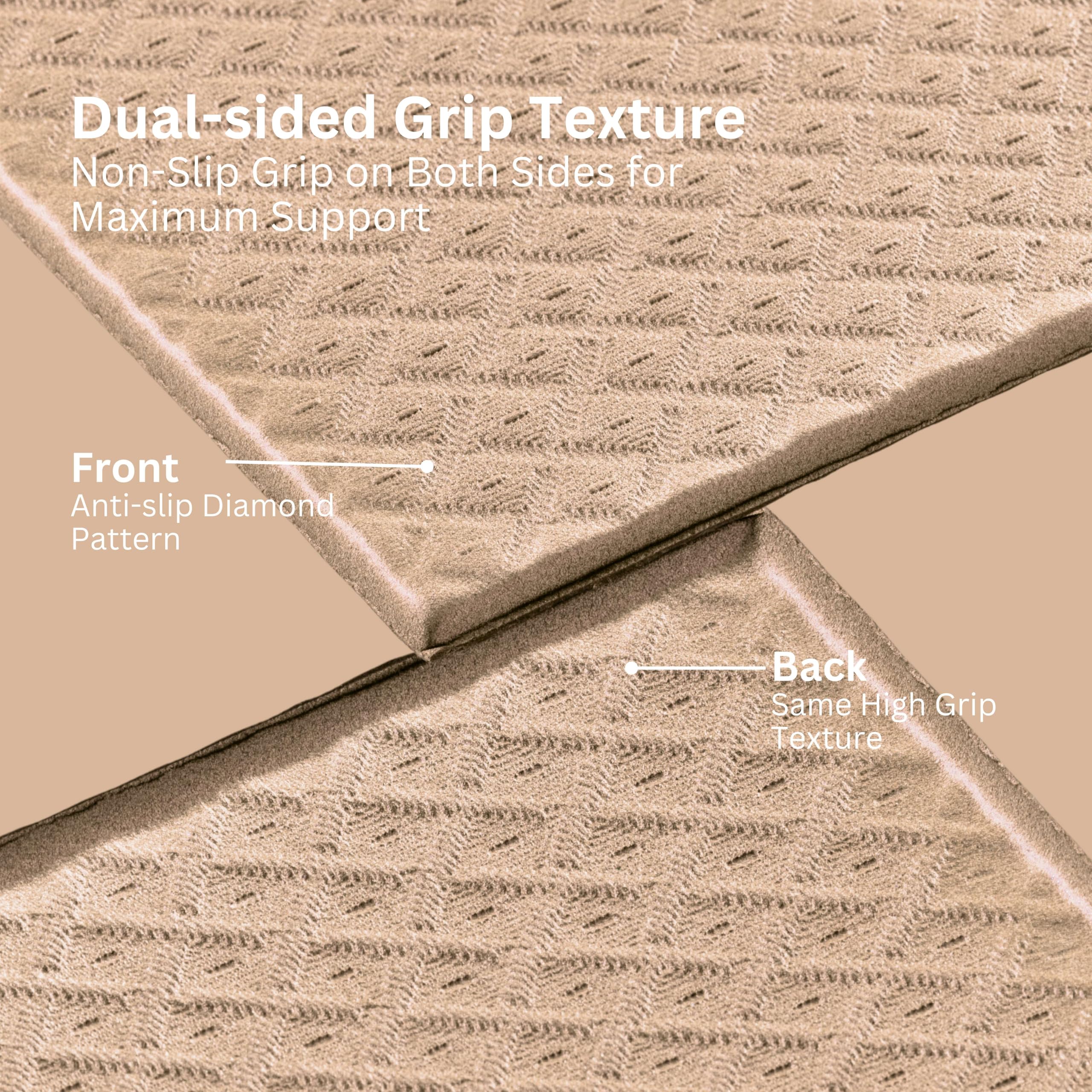 Feetlu close-up of double-textured surface showing grip and slip resistance benefit