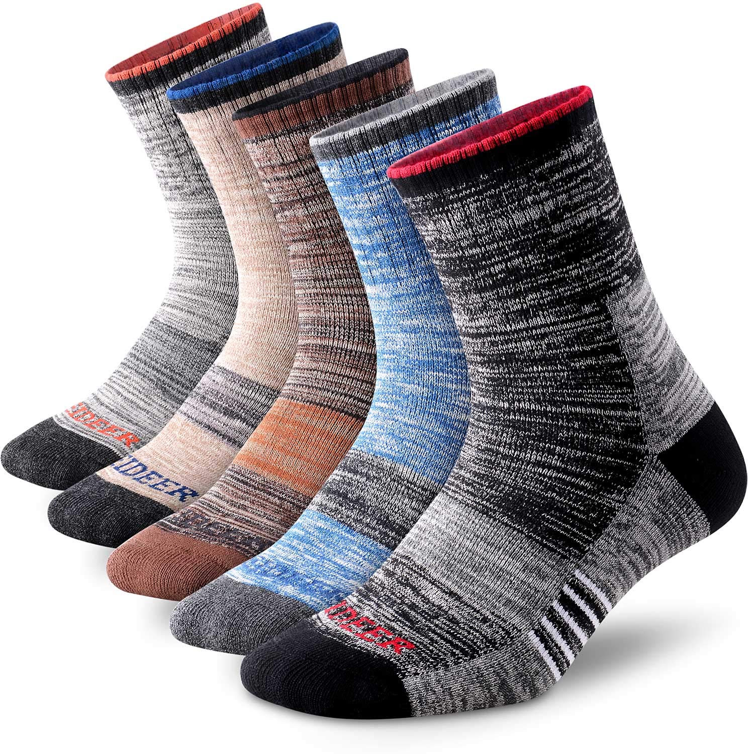 FEIDEER front packaging view shows five-pair pack and outdoor-ready design