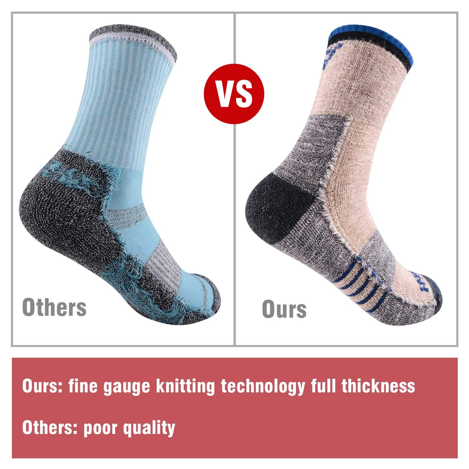 FEIDEER wrapped toe seam detail for reduced friction and long-lasting comfort